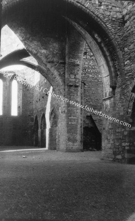 DUNBRODY ABBEY NAVE BUTRESSES & ONLY SURVIVING ARCH OF S.AISLE